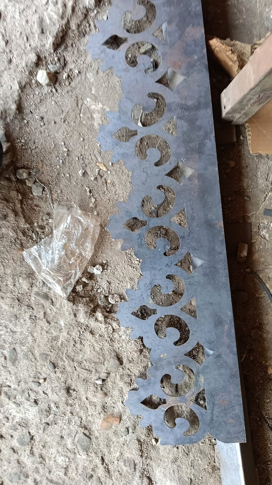Decorative CNC-cut steel panel with ornamental pattern